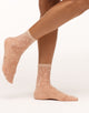 Walkpop Charlie Socks Ankle Socks with Sheer Detail in color Poudre and shape socks