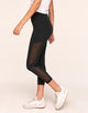 Adore Me Cali Stripe Mesh Active 7/8 Legging With Striped Mesh in color Walkpop_Noir and shape legging