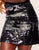 Walkpop Silvia Sequins Skirt Two-Way Sequin Party Skirt in color Noir and shape skirt