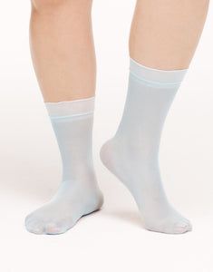 Walkpop Riley Ruffle Socks Ruffle Ankle Socks in color New Azure and shape socks