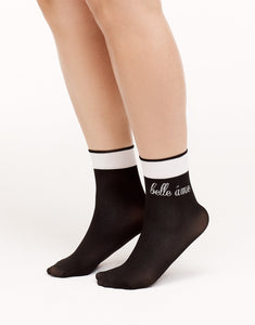 Walkpop Belle Âme Socks "Beautiful Soul" French Verbiage Socks in color White and shape socks