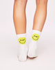 Walkpop Happy Socks Smile Tube Socks in color White and shape socks