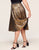 Walkpop Sasha Skirt Gold Pleated Party Skirt in color Metallic Gold and shape skirt