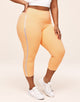 Walkpop Cora Cozy Ventilation Crop Crop Legging with Mesh and Shine Details in color Peach Fuzz and shape legging