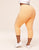 Walkpop Cora Cozy Ventilation Crop Crop Legging with Mesh and Shine Details in color Peach Fuzz and shape legging