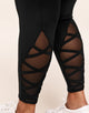 Walkpop Corinne Legging Active Legging with Strappy/Mesh Details in color Noir and shape legging