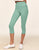 Adore Me Haley Heathered Crop Heather Compression Activewear Crop Legging in color Green Come True Heather and shape legging