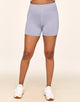 Walkpop Haley Heather Shorty Heather Compression Activewear Shorty in color Lavender Blue Heather and shape legging