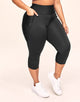 Adore Me Bailey Brushed Crop Super-Soft Active Crop with Pockets in color Noir and shape legging