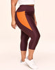 Adore Me Bailey Brushed Crop Super-Soft Active Crop with Pockets in color Oxblood and shape legging