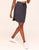 Adore Me Lele Active Heather Skirt with Drawcord in color Noir Dark Heather and shape skirt