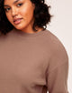 Adore Me Layla Loungewear Waffle Set in color Spic & Spice and shape sweatshirt