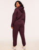 Adore Me Kaylie Classic Fleece Sweatpant in color Oxblood and shape pant