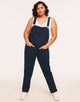 Walkpop Jasmine Jumpsuit Denim Overalls in color Dark Denim and shape pant