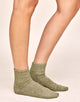 Walkpop Heathered Knit Heathered Knit Socks in color Light Green Heather and shape socks