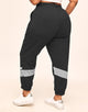 Walkpop Haley Heather Colorblock Jogger Heather Active Jogger with Pockets in color Noir Dark Heather and shape pant