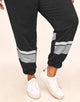 Walkpop Haley Heather Colorblock Jogger Heather Active Jogger with Pockets in color Noir Dark Heather and shape pant