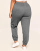 Walkpop Sierra Sweatpant Classic Fleece Sweatpant in color Noir Dark Heather and shape pant